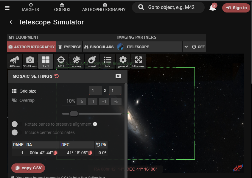 Screen shot of Telescopus